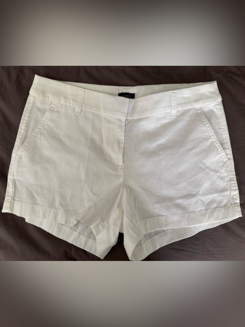 J. Crew White High-Waist Cotton Shorts
